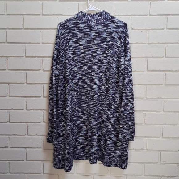 St. John's Bay Blue Heathered Long Fuzzy Open Cardigan. Size XL - Picture 6 of 7